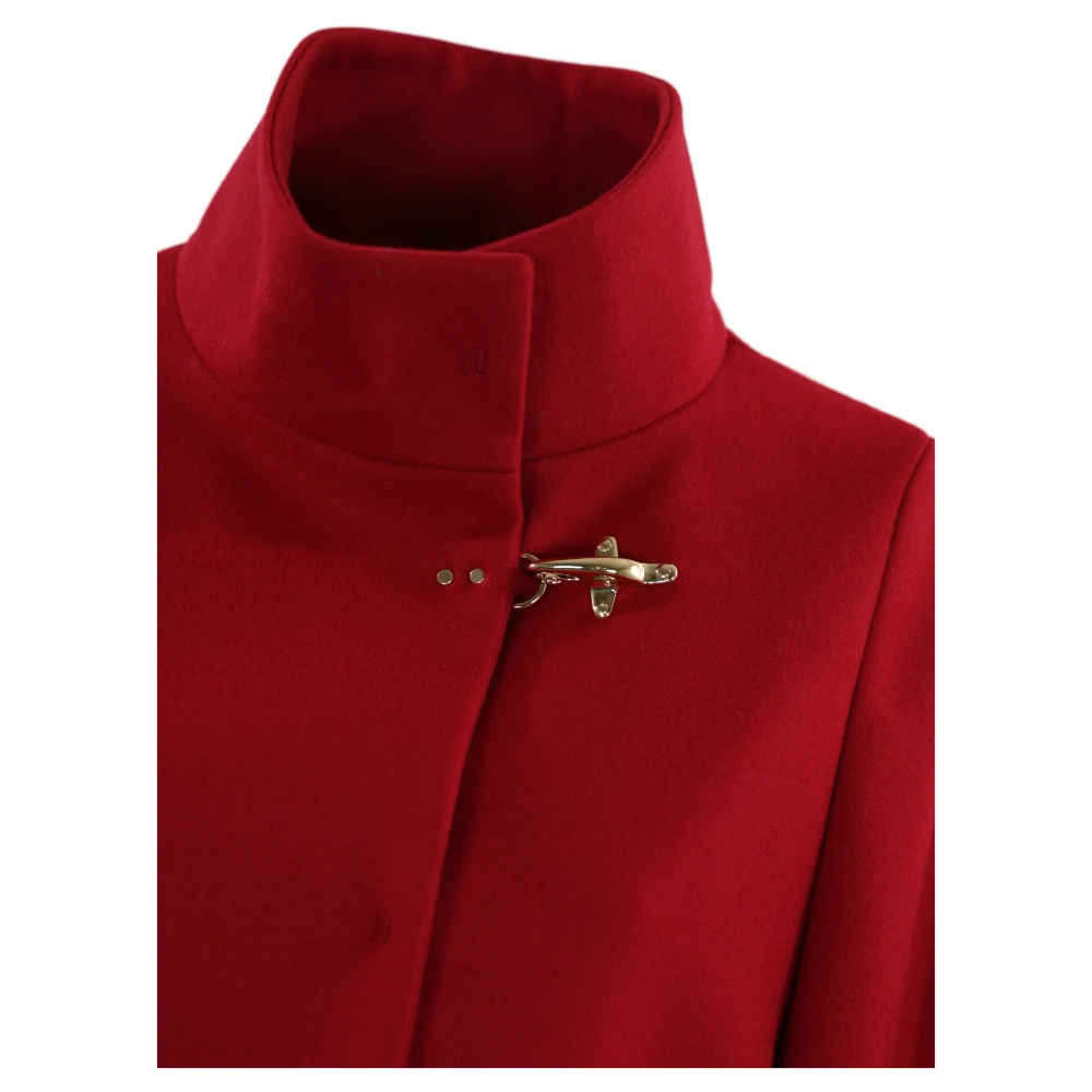 Fay Rode wollen blend jas hoge hals Red Dames