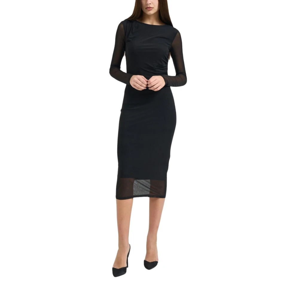 Patrizia Pepe Kvinno Svart Klänningar Dam, Xs, Polyester, Cocktailklänning