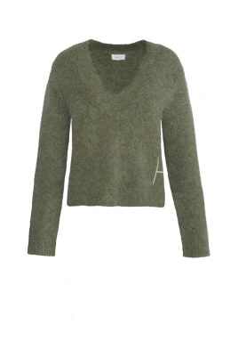 Olivgrön Sweater med H-detalj