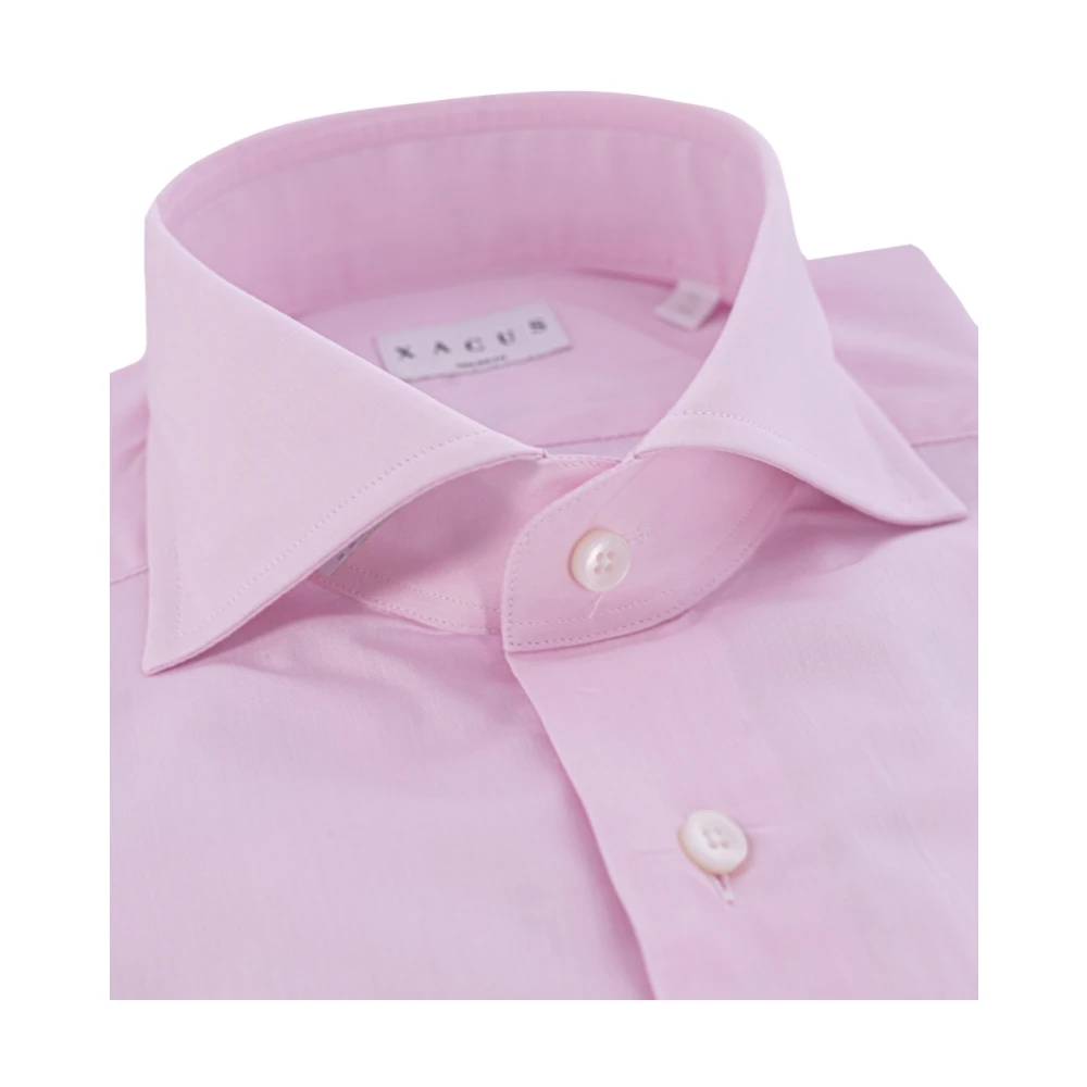 Xacus Roze Franse Kraag Katoenen Overhemd Pink Heren