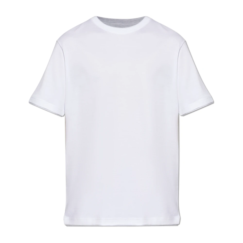 Eleventy Mannelijk Wit Tops Heren, L, Katoen, Katoenen T-Shirt Met Ronde Hals