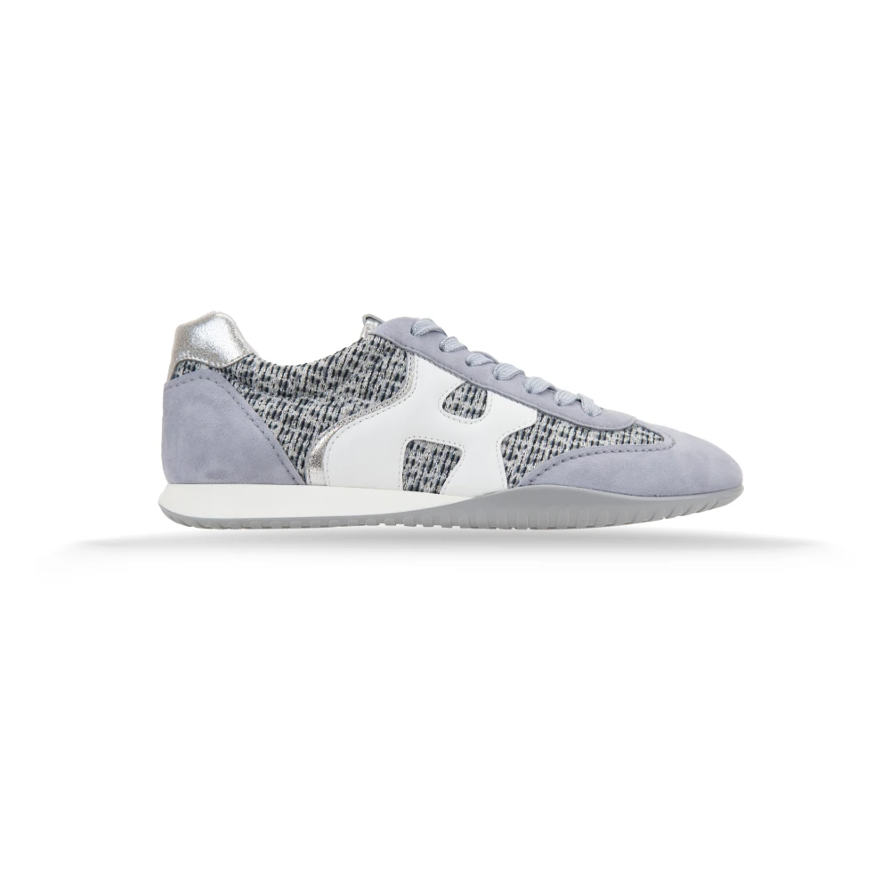 Hogan Glitter Sneakers met Suède Details Dames Schoenen Grijs
