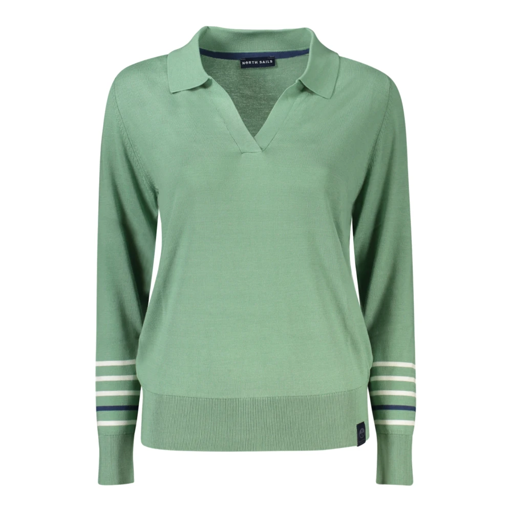 North Sails Women's Green V-Neck Knitwear, S, Round-Neck Knitwear