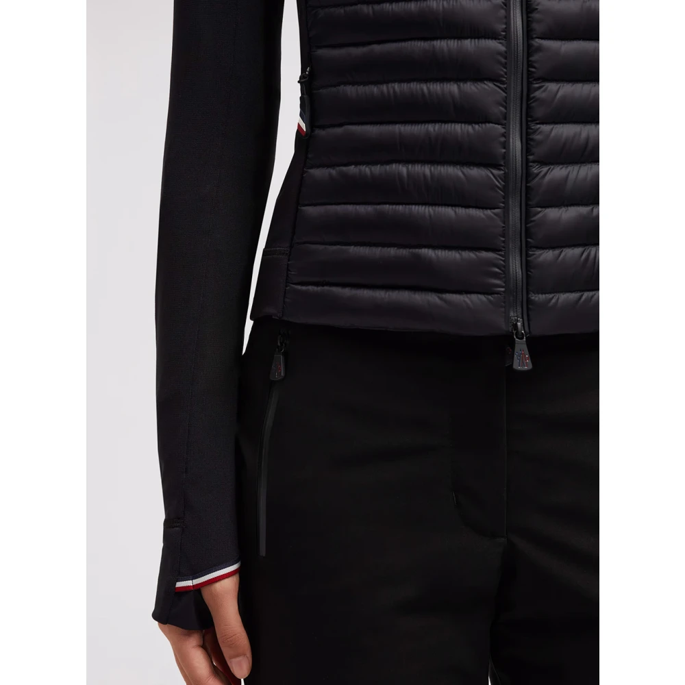 Moncler Zwarte Sweater Activewear Waterafstotend Rits Black Dames