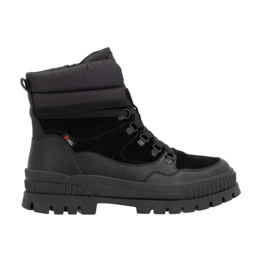 Rieker Black Lace-Up Boots, Female, 7 Uk, Casual Ankle Boots