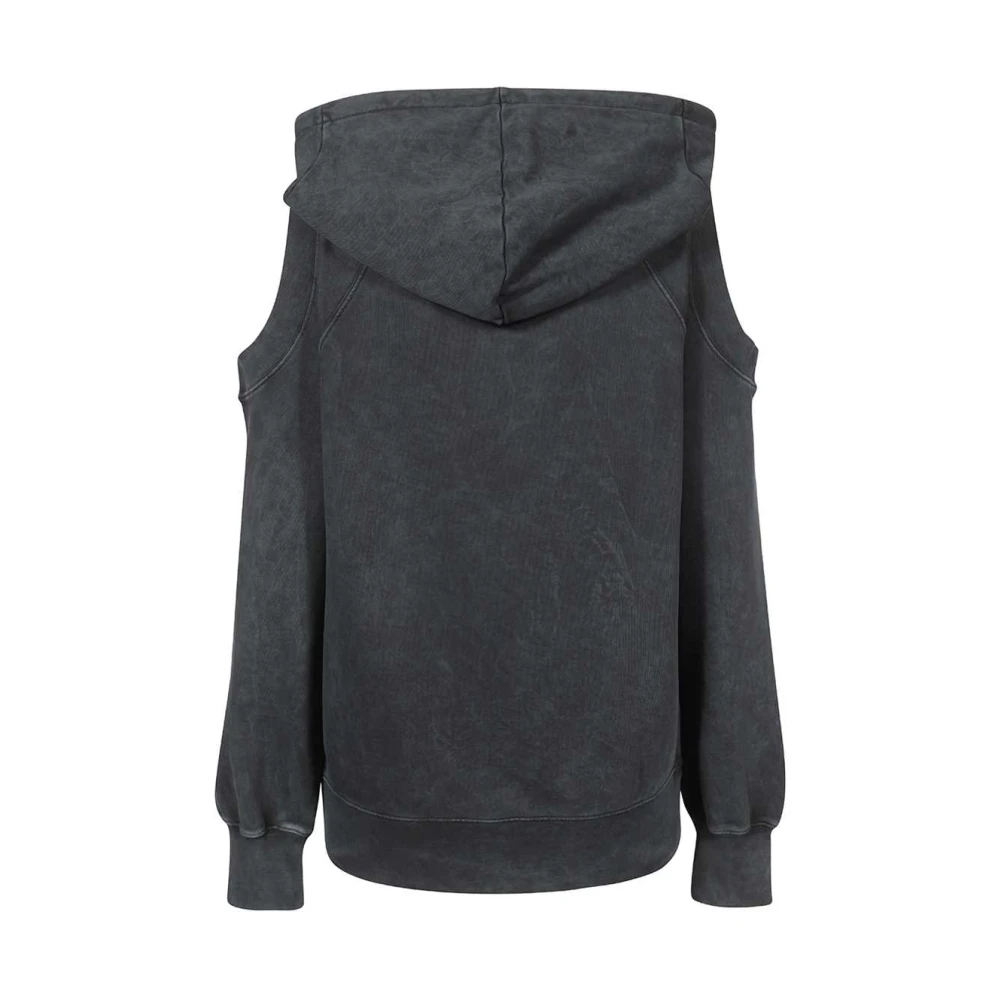 Versace Jeans Couture Maxi Print Katoenen Hoodie Gray Dames