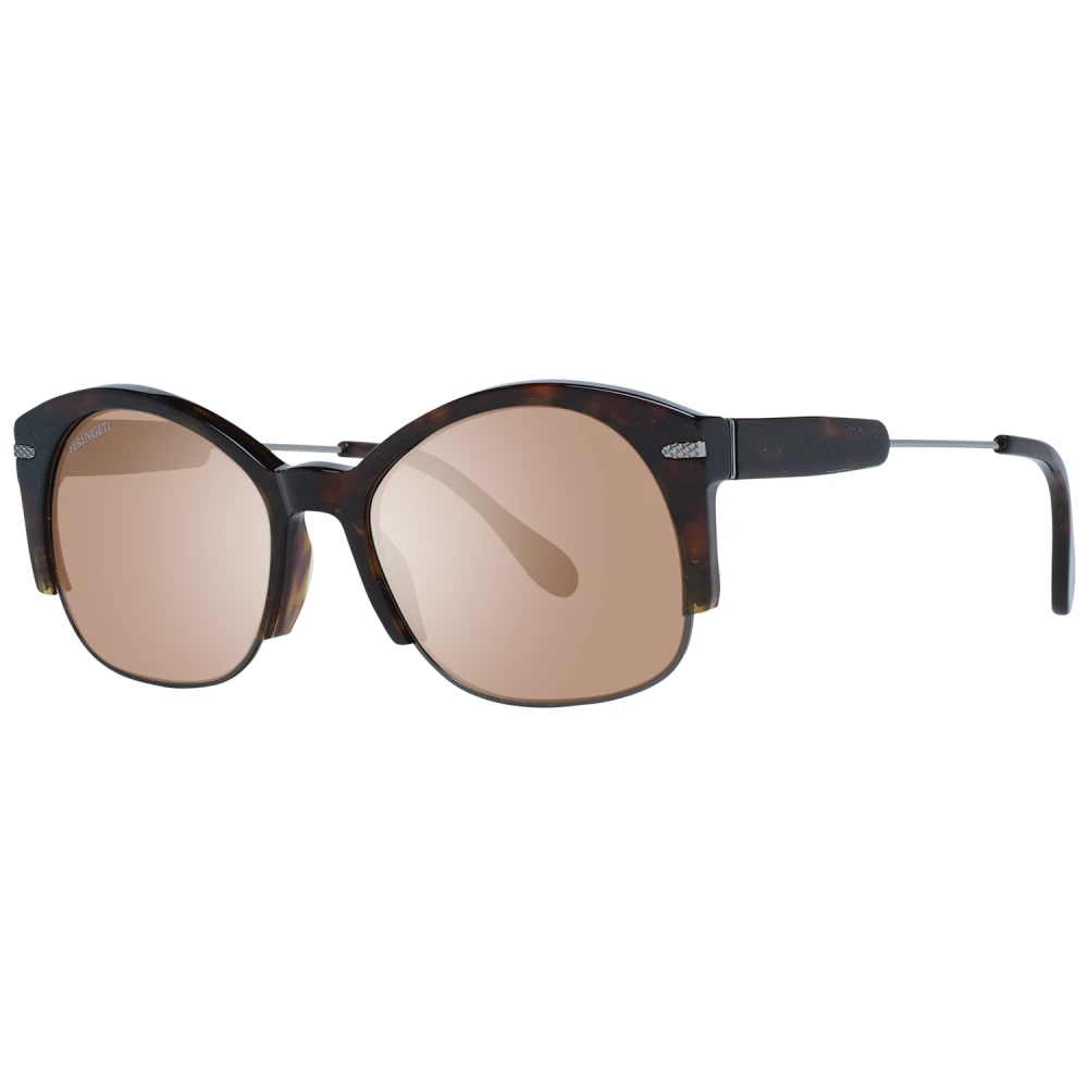 Serengeti Men's Brown Round Sunglasses With Polarized Lenses
