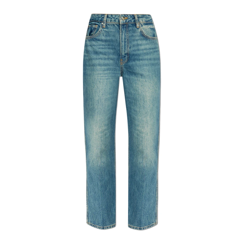 Anine Bing Jeans met logo Blue Dames