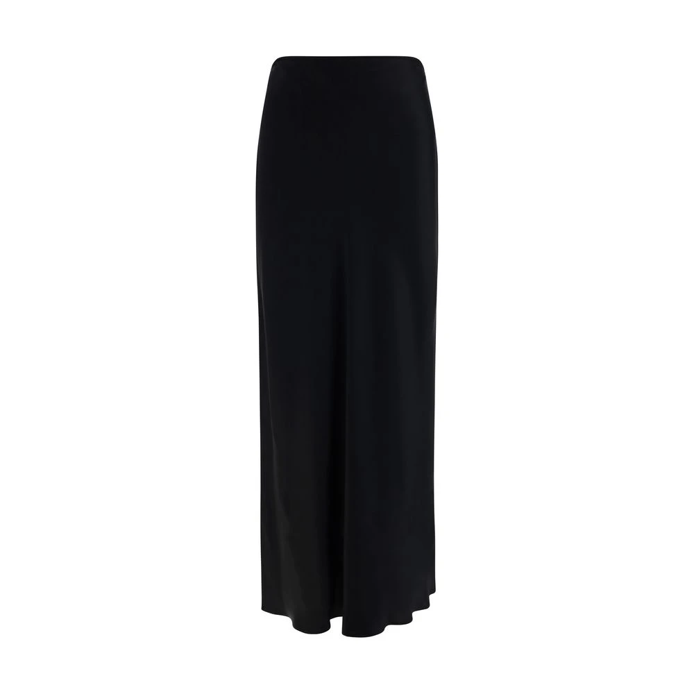 Salvatore Ferragamo Satin Rok met Zijgleuven Black Dames