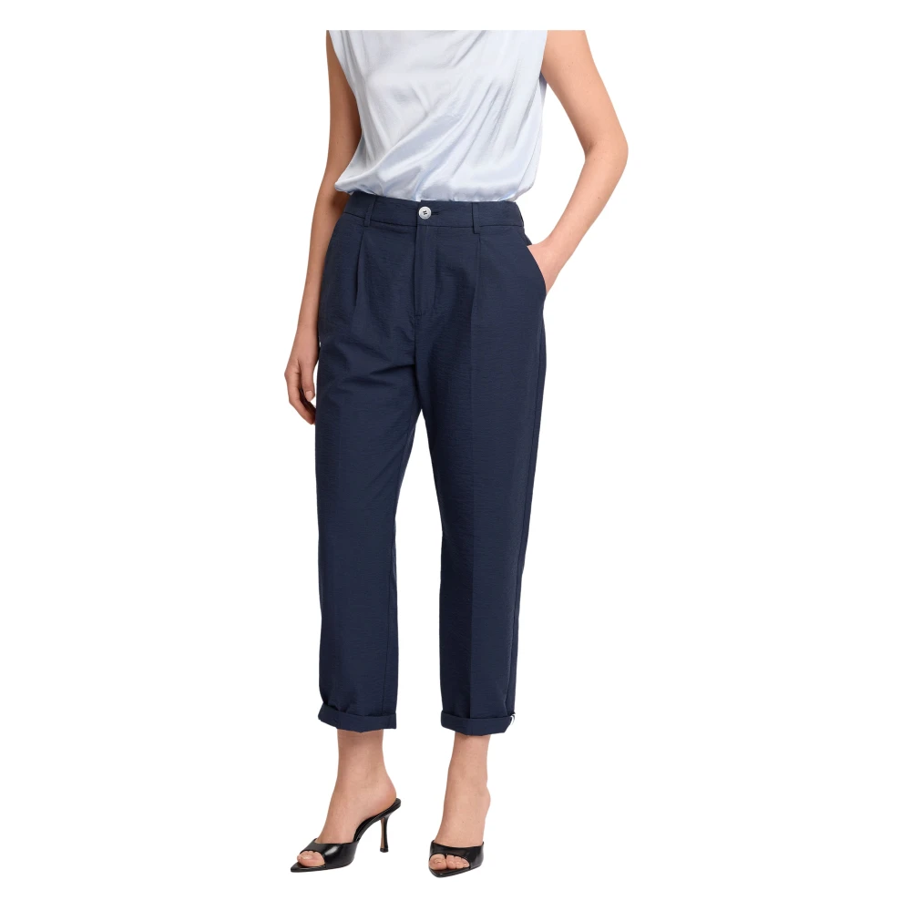 Kocca Vrouw Blauw Broeken Dames, 2XS, Verfijnde, Taps Toelopende Enkellange Broek