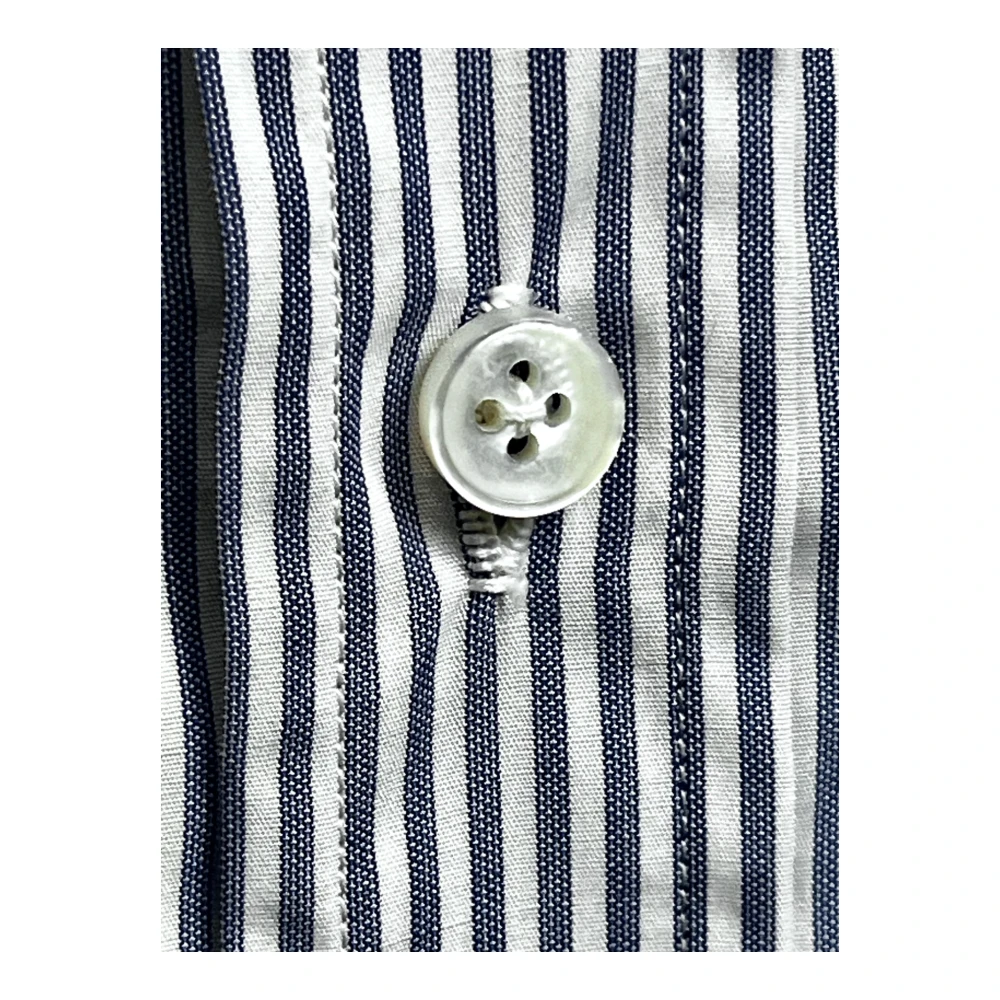 Salvatore Piccolo Napolitaanse Stijl Overhemd Blauw-Witte Strepen Blue Heren