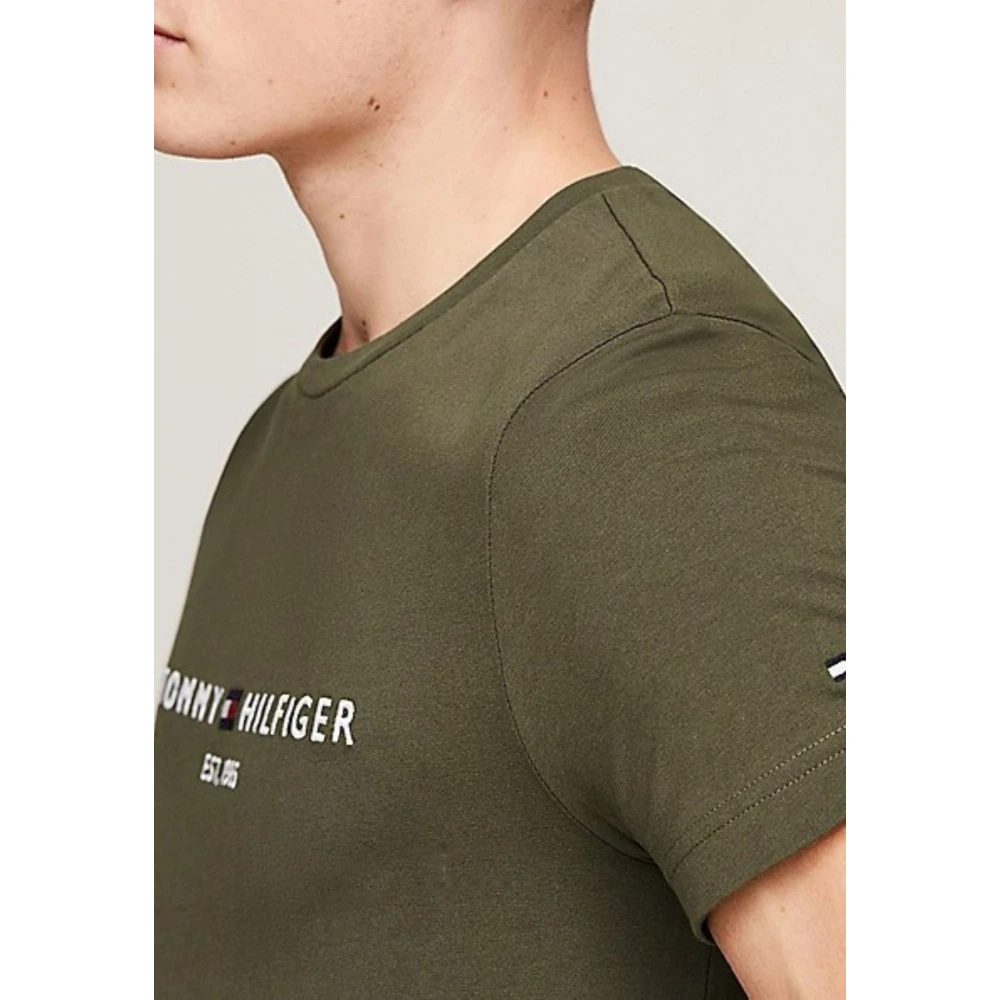 Tommy Hilfiger Heren Logo T-shirt Green Heren
