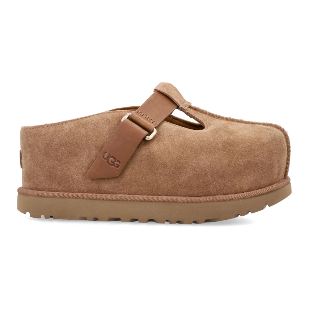 Ugg Brown Flat Shoes, Female, 8 Uk, Goldenstarn Hi Clog
