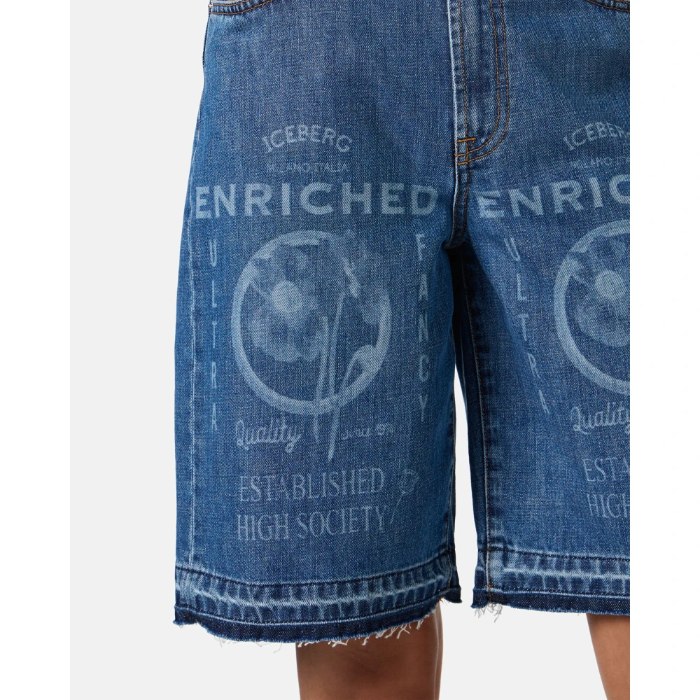 Iceberg Regular fit blauwe denim Bermuda shorts Blue Dames