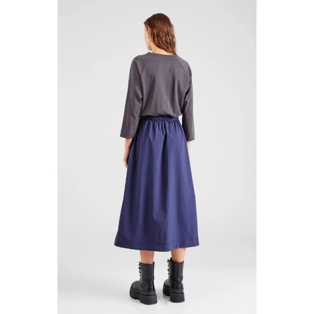 Ecoalf Gedrapeerd Ronde Hals Katoenen Jurk Blue Dames
