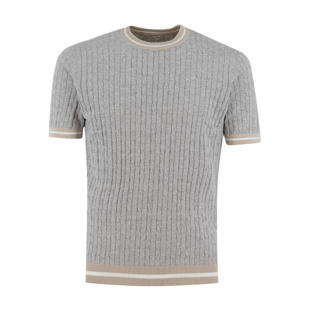 Eleventy Uomo Grigio T-Shirt In Maglia Girocollo A Maniche Corte