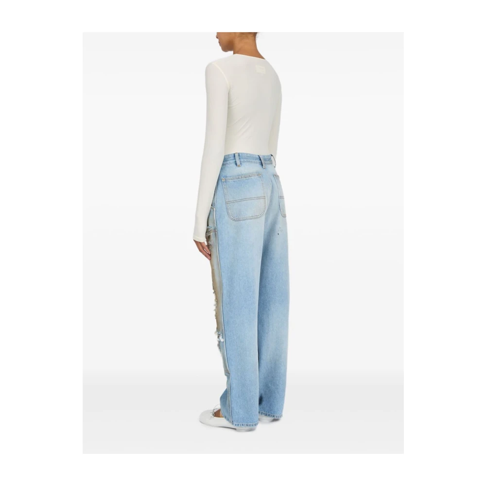 MM6 Maison Margiela Heldere Blauwe Ripped Jeans Blue Dames