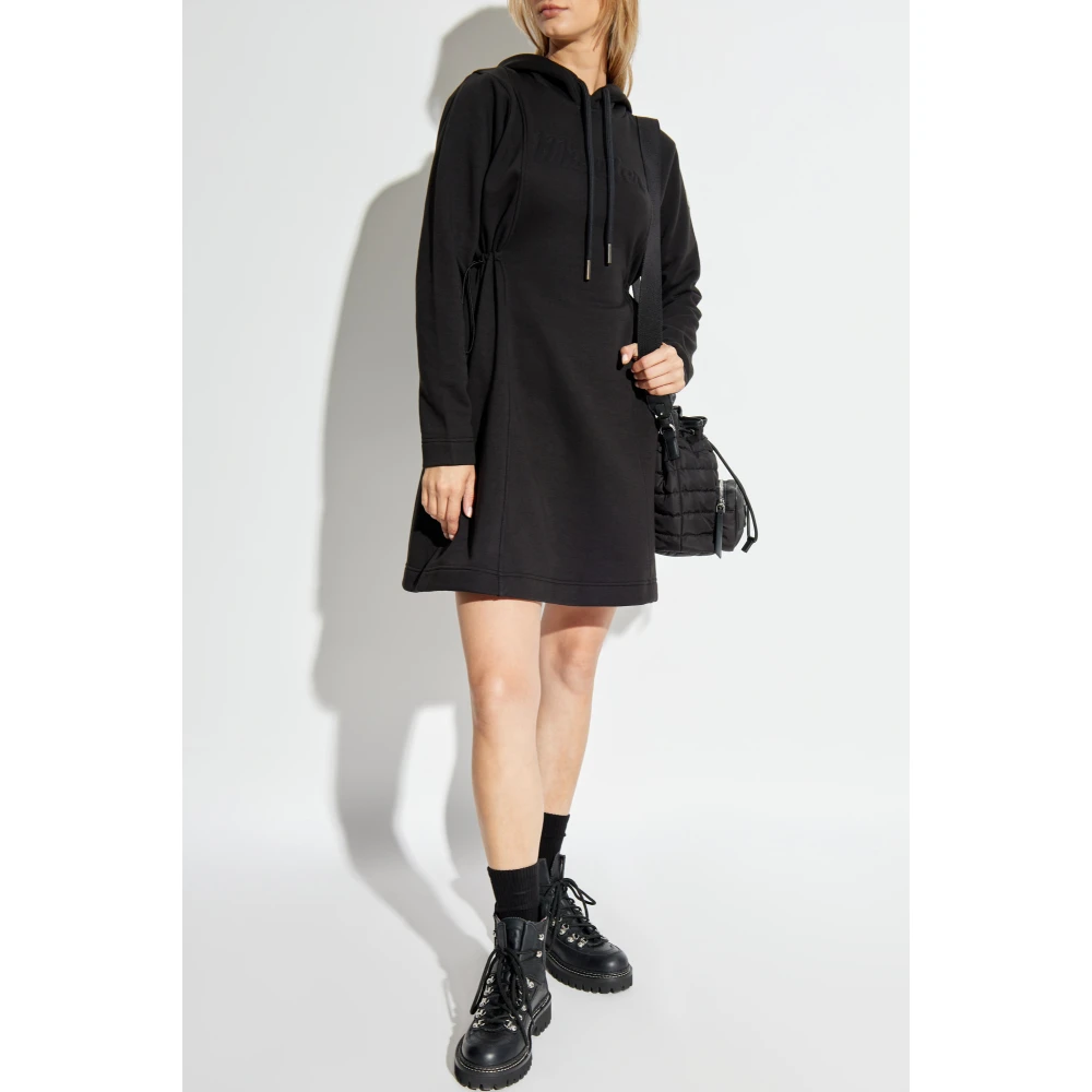 Moncler Sweatshirt jurk met logo Black Dames