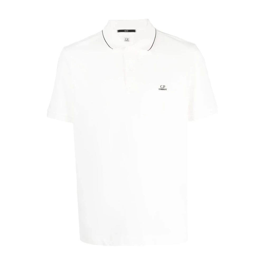 C.P. Company Stretch Piquet Slim Polo Shirt White Heren