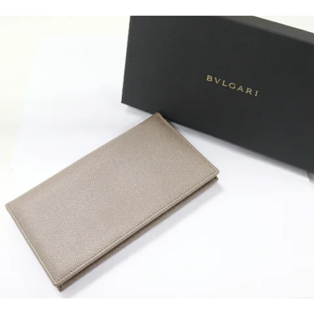 Bvlgari Vintage Pre-owned Leather wallets Gray Dames