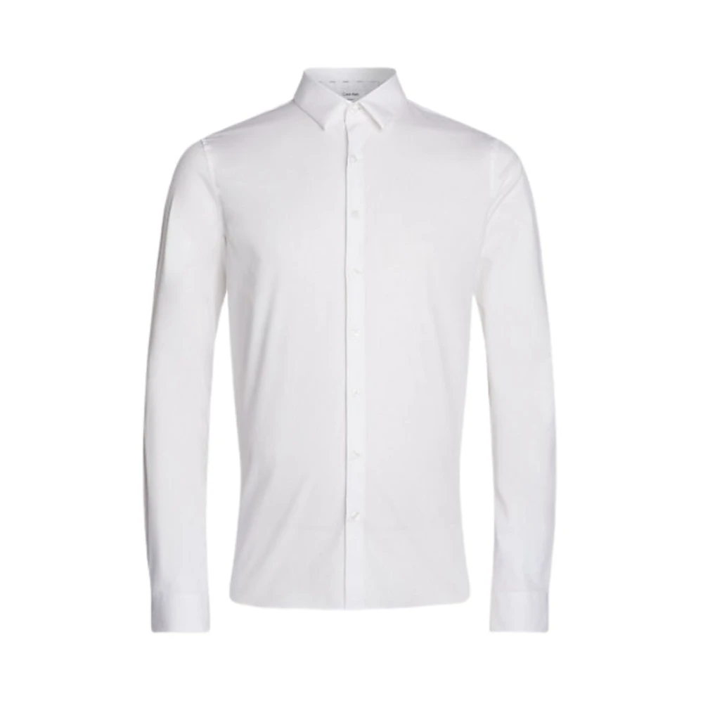 Calvin Klein Witte Poplin Shirt met Zachte Touch White Heren