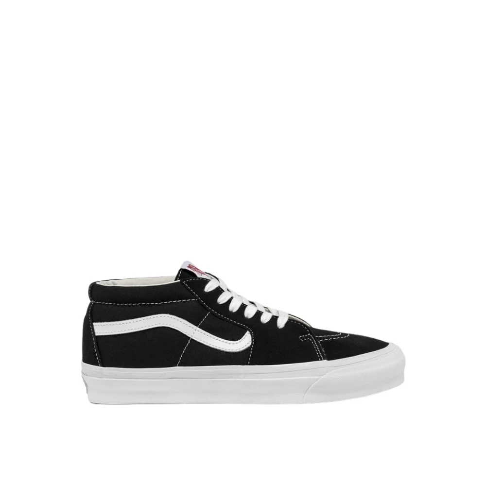 Vans Canvas Sneakers met Suède Details Black Heren