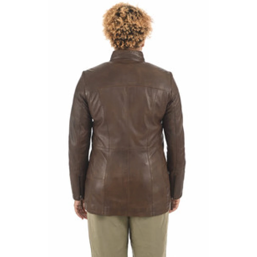 La Canadienne Bruin Leren Comfort Vest Brown Dames