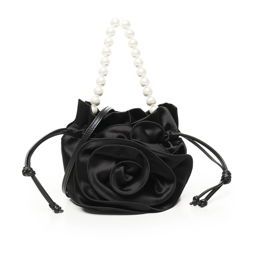 Magda Butrym Satin Pearl Accessoires Zwarte Tas Black Dames