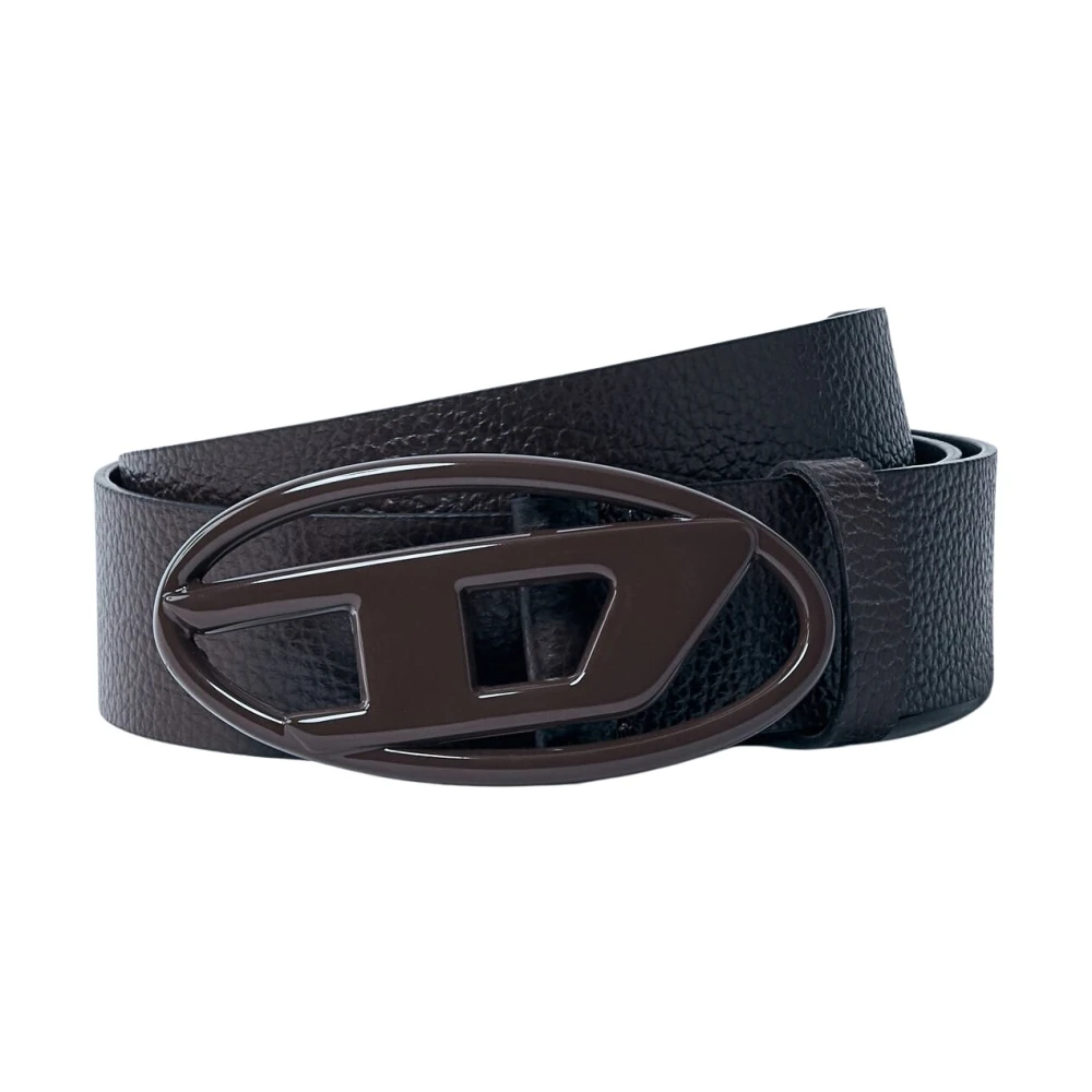 Diesel Leren riem met mat D-gesp Brown Heren