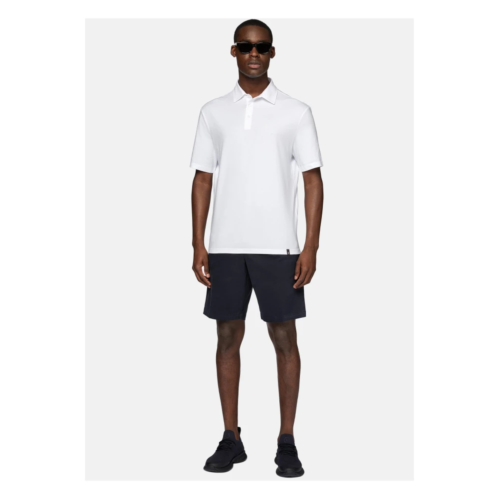 Boggi Milano Poloshirt van stretch Supima katoen White Heren