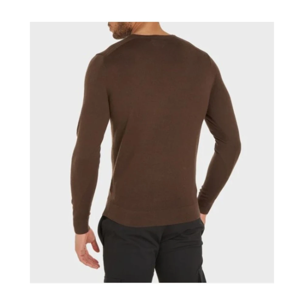 Calvin Klein Merino Crew Neck Sweater Brown Heren