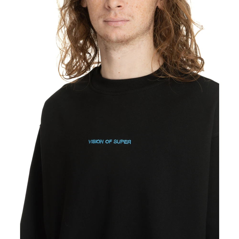 Vision OF Super Gebloemd Butterfly Sweatshirt met Logo Borduursels Black Heren