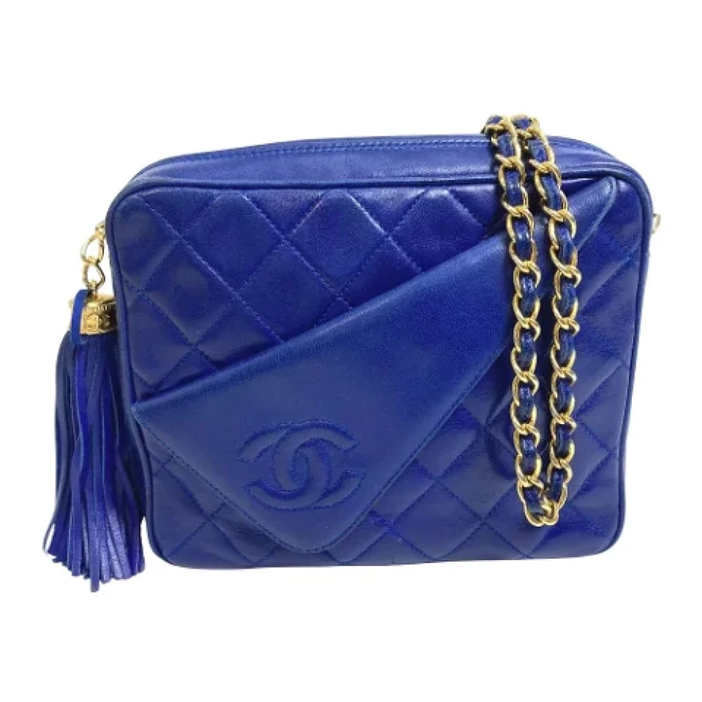 Chanel Vintage Pre-owned Leather chanel-bags Blue Dames