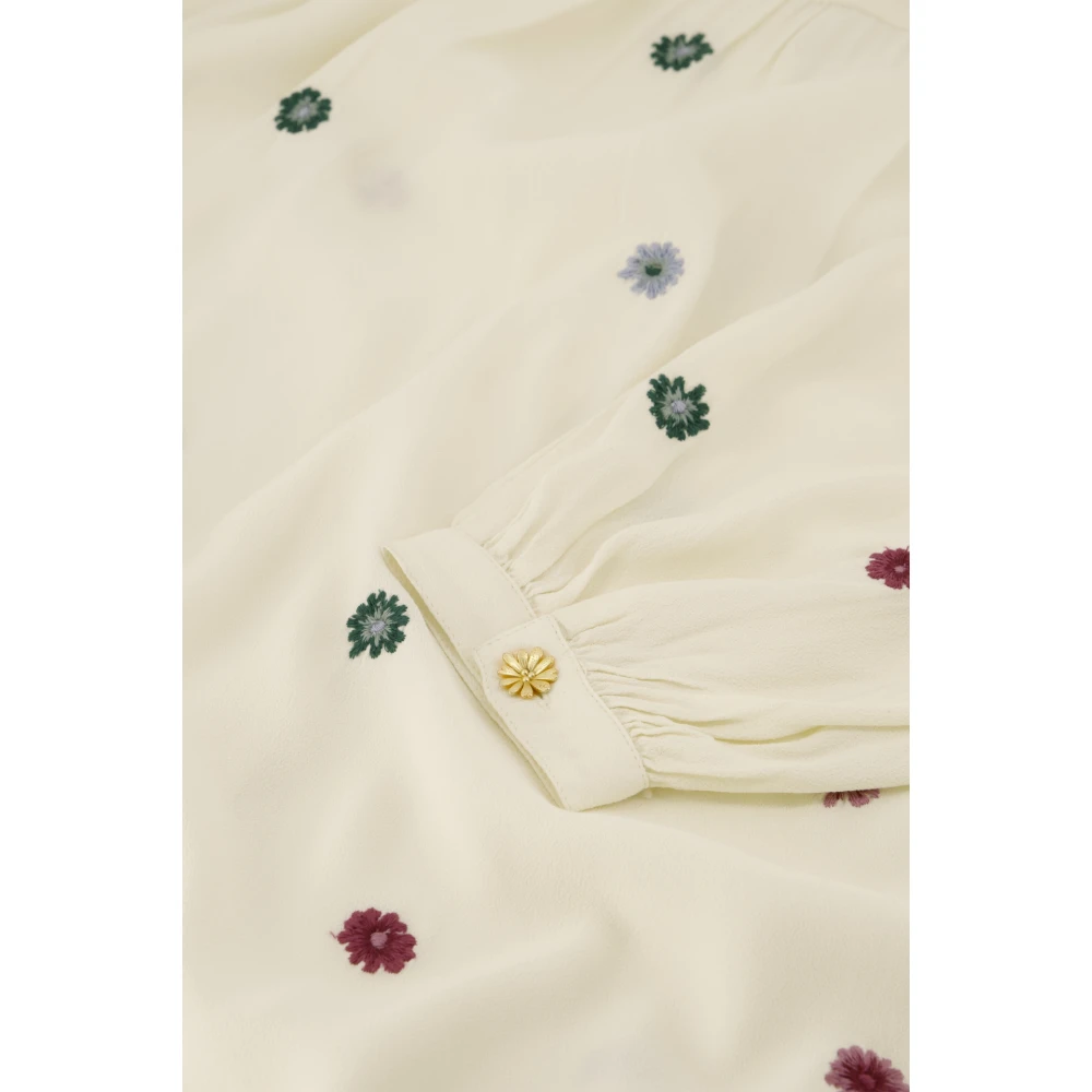 Fabienne Chapot Bloemen Geborduurde Witte Blouse White Dames