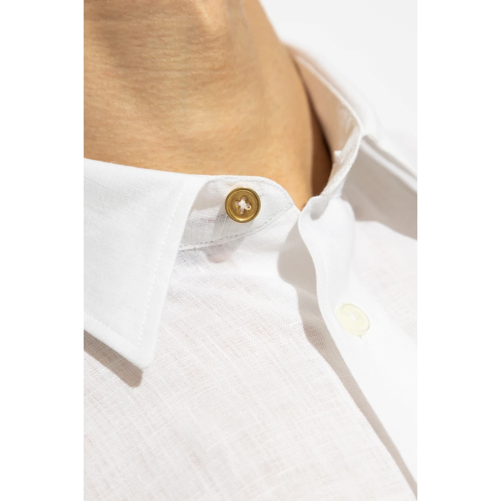 Paul Smith Linnen shirt met korte mouwen White Heren