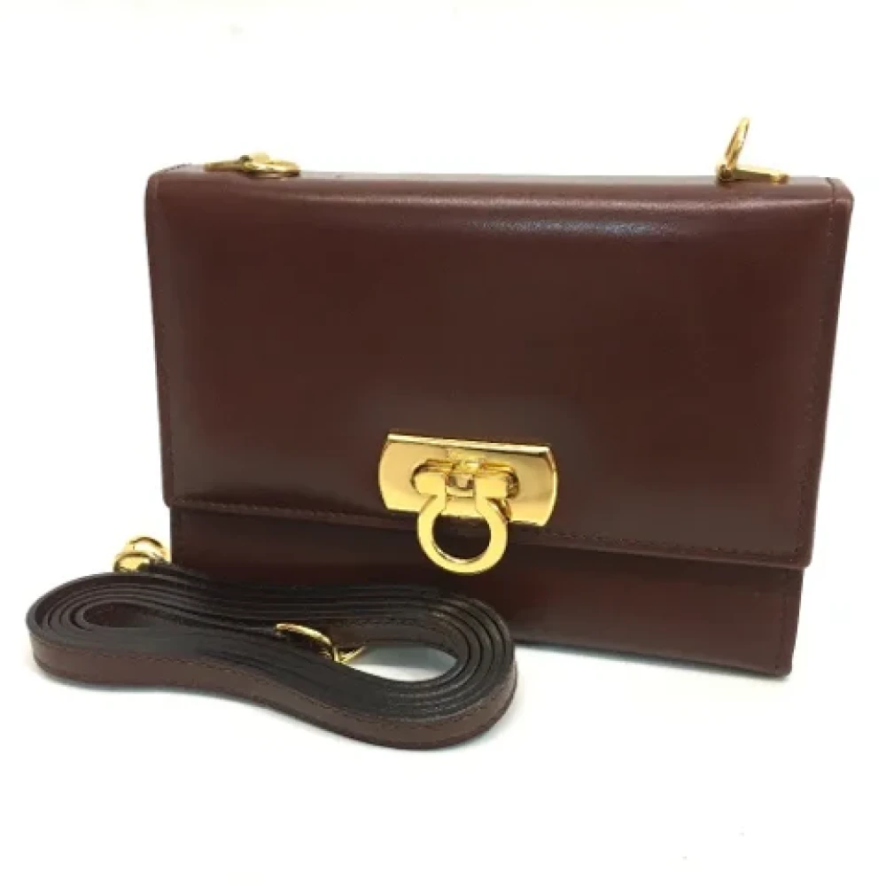 Salvatore Ferragamo Pre-owned Leather shoulder-bags Brown Dames
