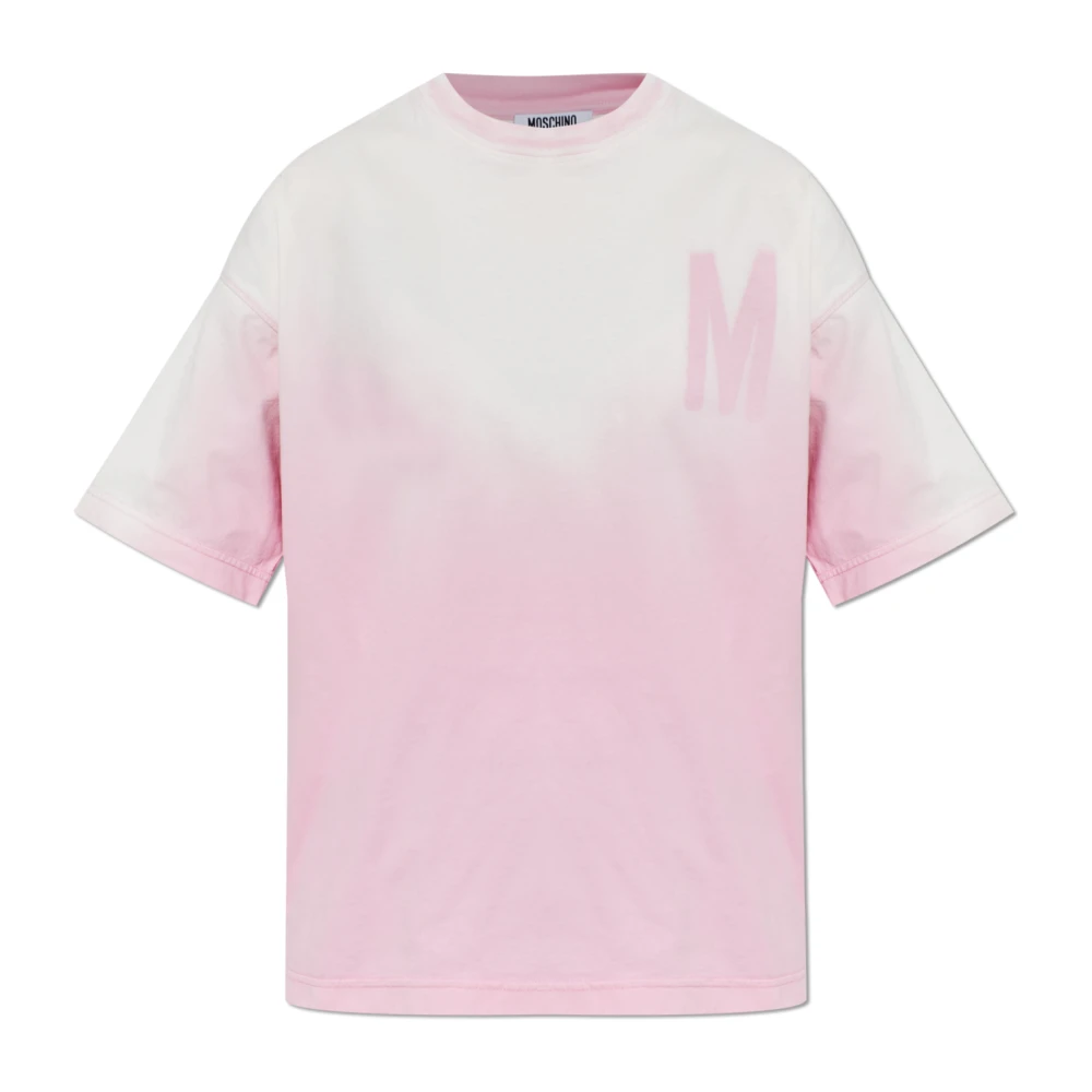 Moschino Femme Rose Tops, Taille: 42 Fr Logo T-Shirt