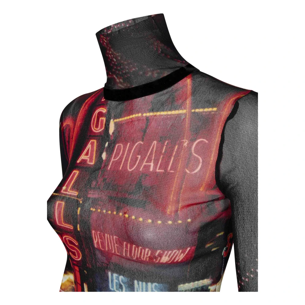 Jean Paul Gaultier Rode Pigalle Print Coltrui Top Multicolor Dames