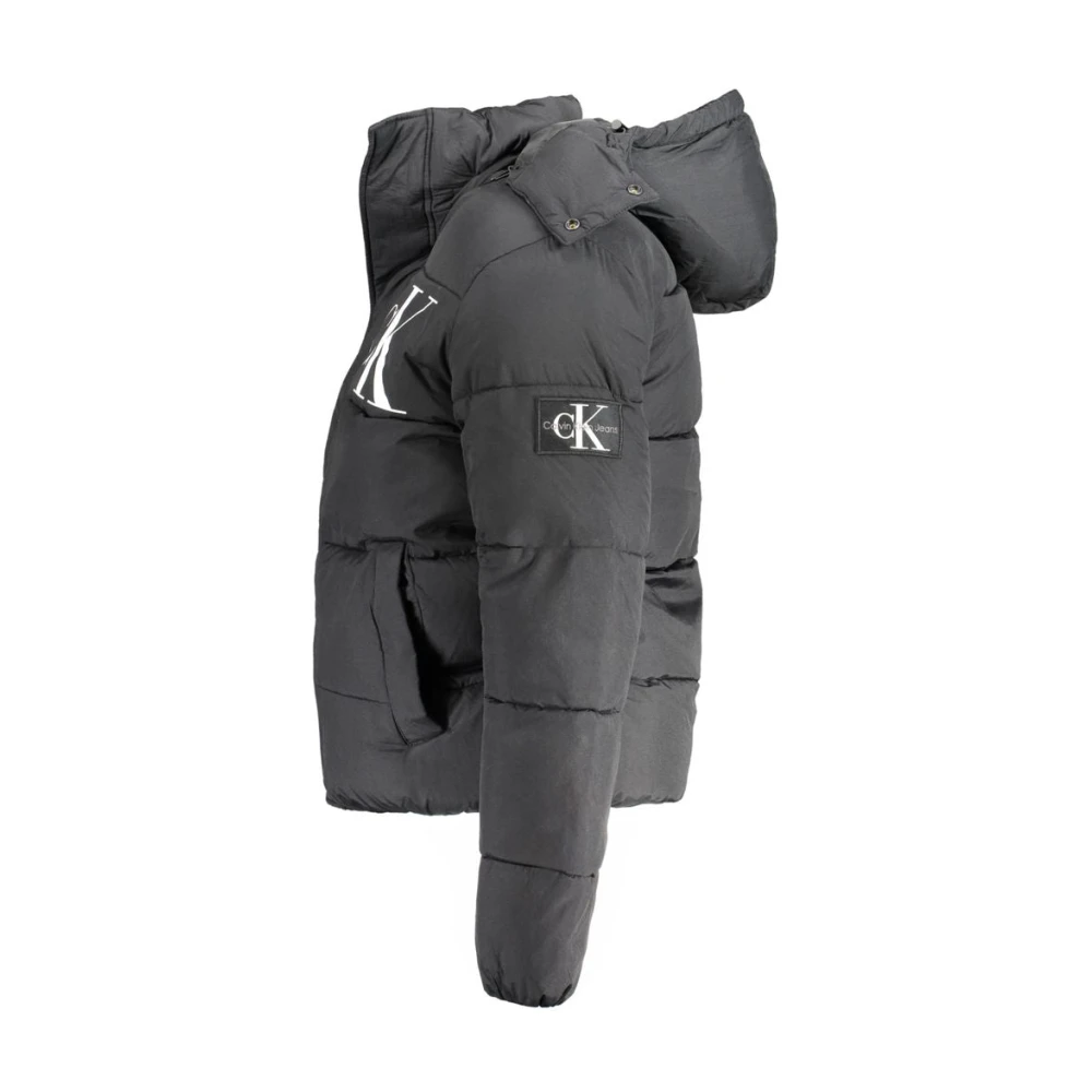 Calvin Klein Zwarte nylonjas met capuchon Black Heren