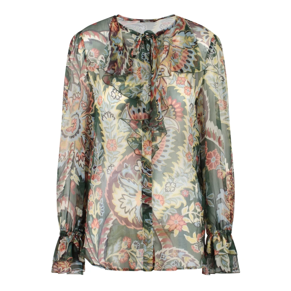 ETRO Zijden Crepon Shirt met Paisley Print Multicolor Dames