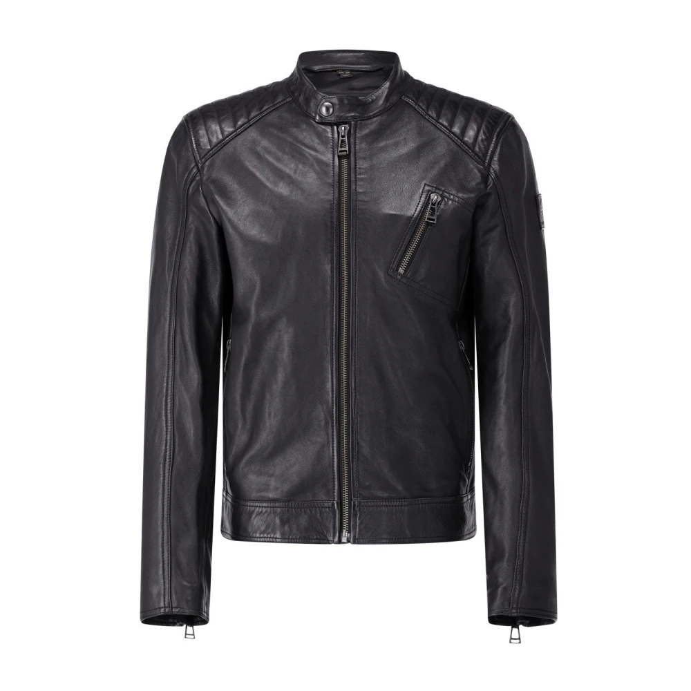 Belstaff Nappa Läder Bikerjacka Black, Herr