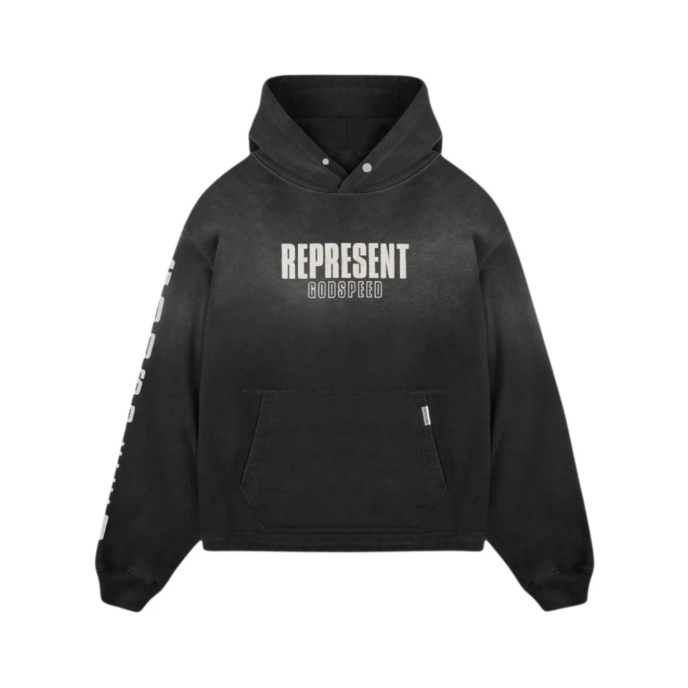 Represent Hoodie met gebarsten print Gray Heren