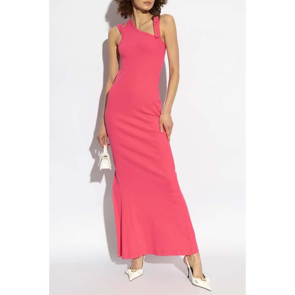 Versace Jeans Couture Geribbelde bandjurk Pink Dames