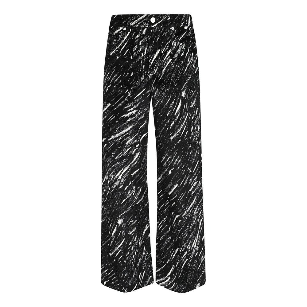 Marni Zwarte Wijde Broek Aw24 Black Dames