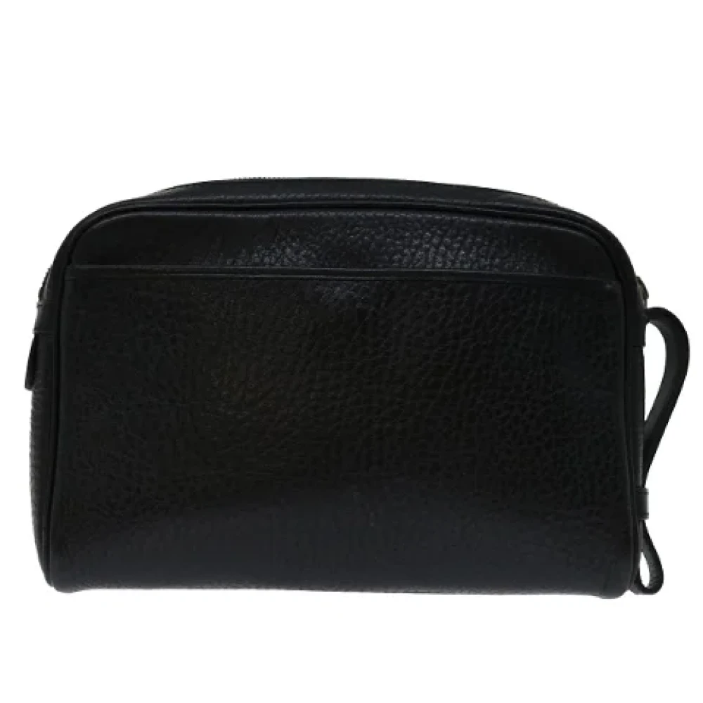 Burberry Vintage Pre-owned Leather clutches Black Dames