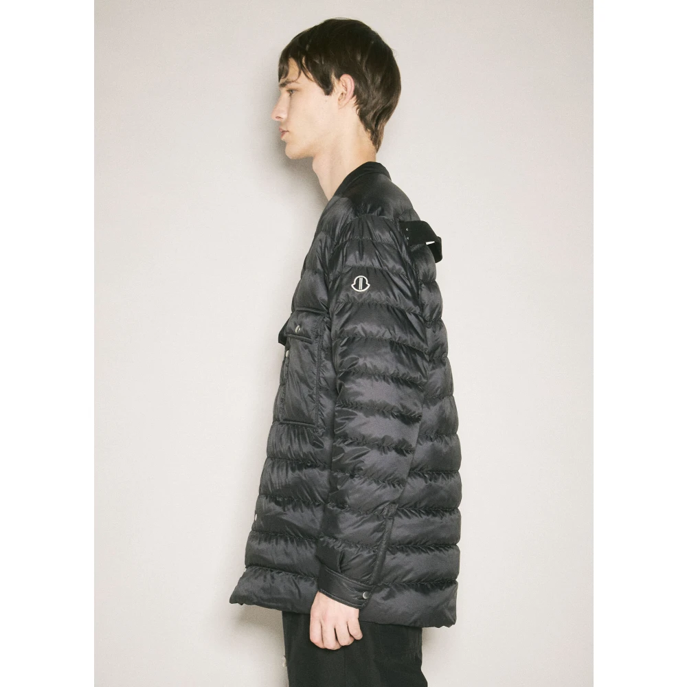 Moncler Gewatteerd Donsjack met Logopatch Black Heren