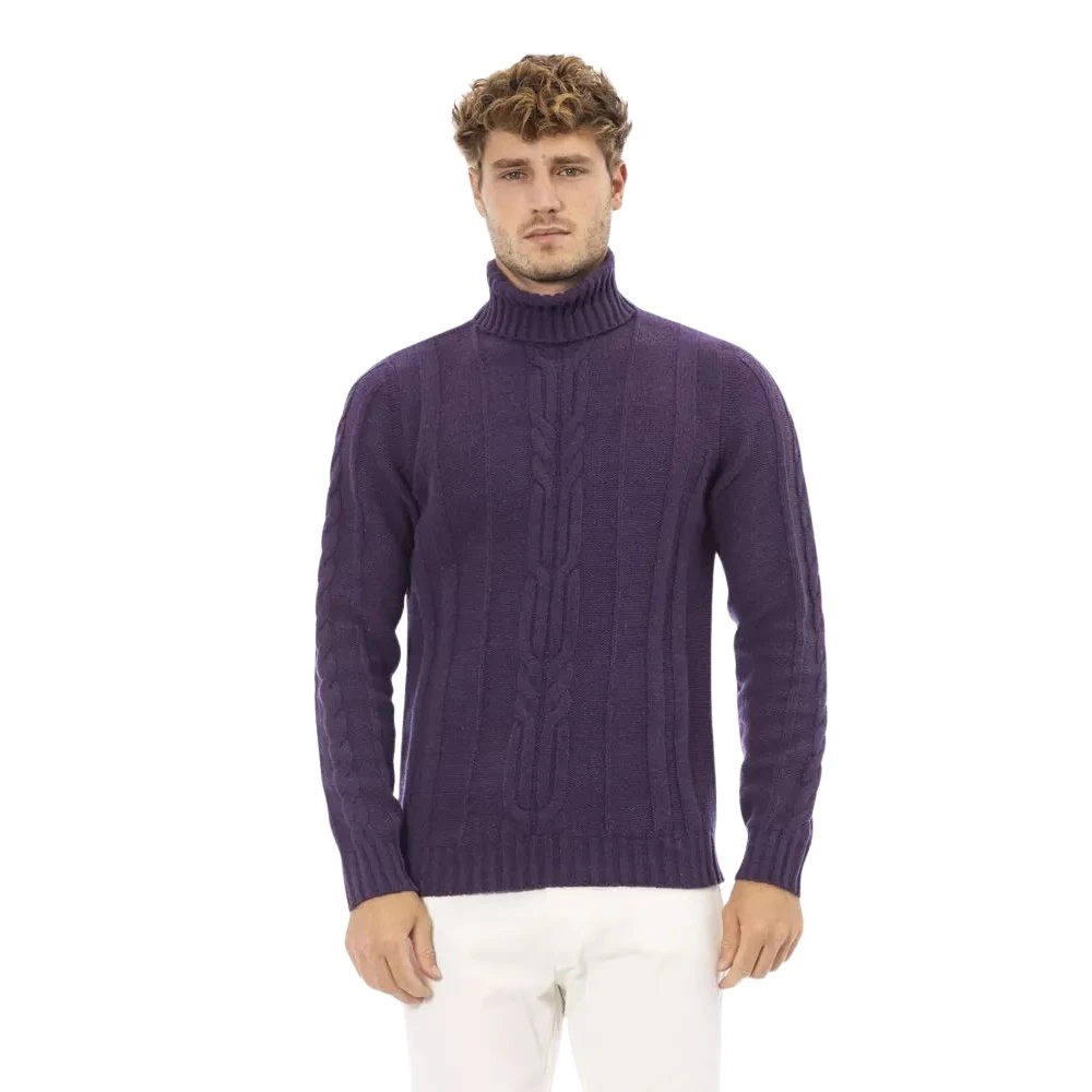 Alpha Studio Elegante Paarse Coltrui Heren Purple Heren