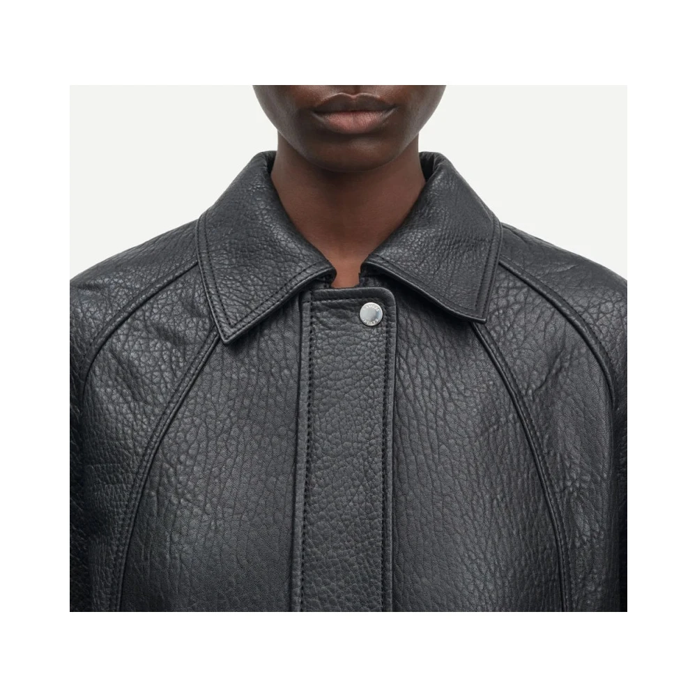 Samsøe Sanok Perfecto Leren Jas Black Heren