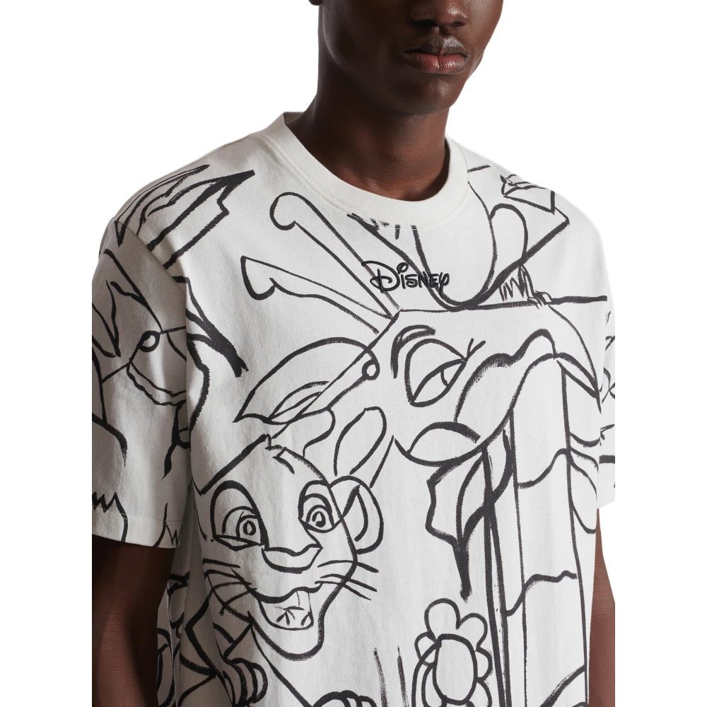 Balmain Diney x: The Lion King Ruimvallend bedrukt kindershirt White Heren