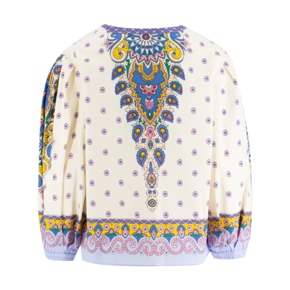 ETRO Katoenen Paisley Print V-Hals Blouse Multicolor Dames